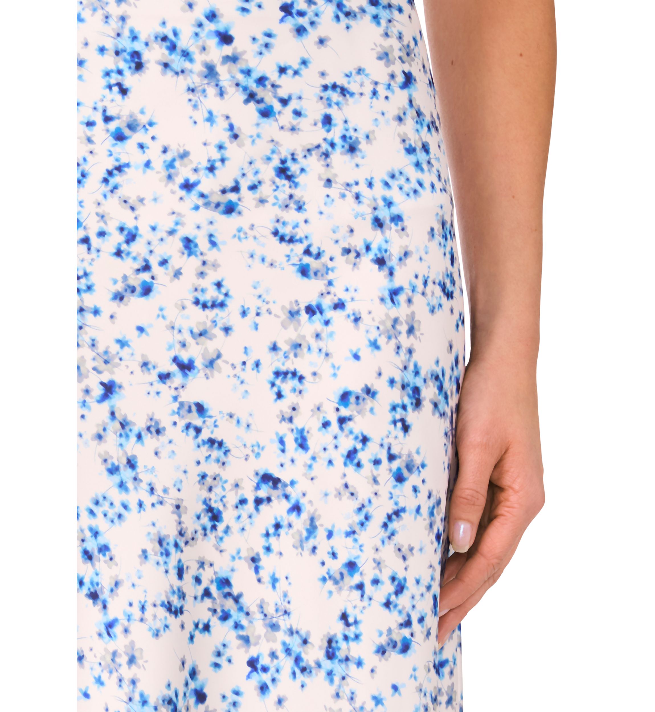 Womens Ditsy Satin Midi Skirt