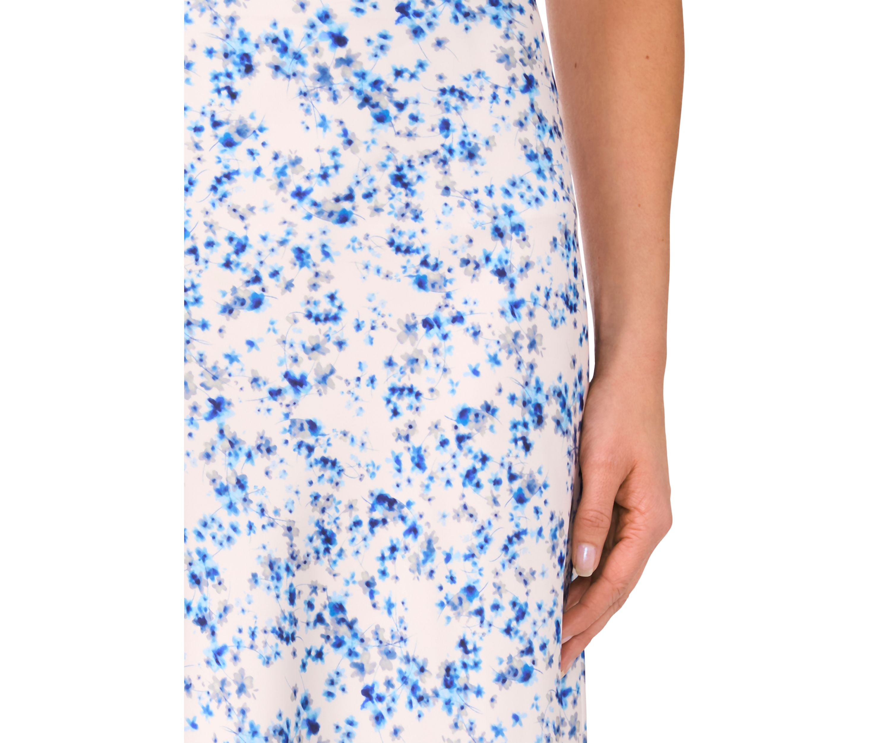 Womens Ditsy Satin Midi Skirt
