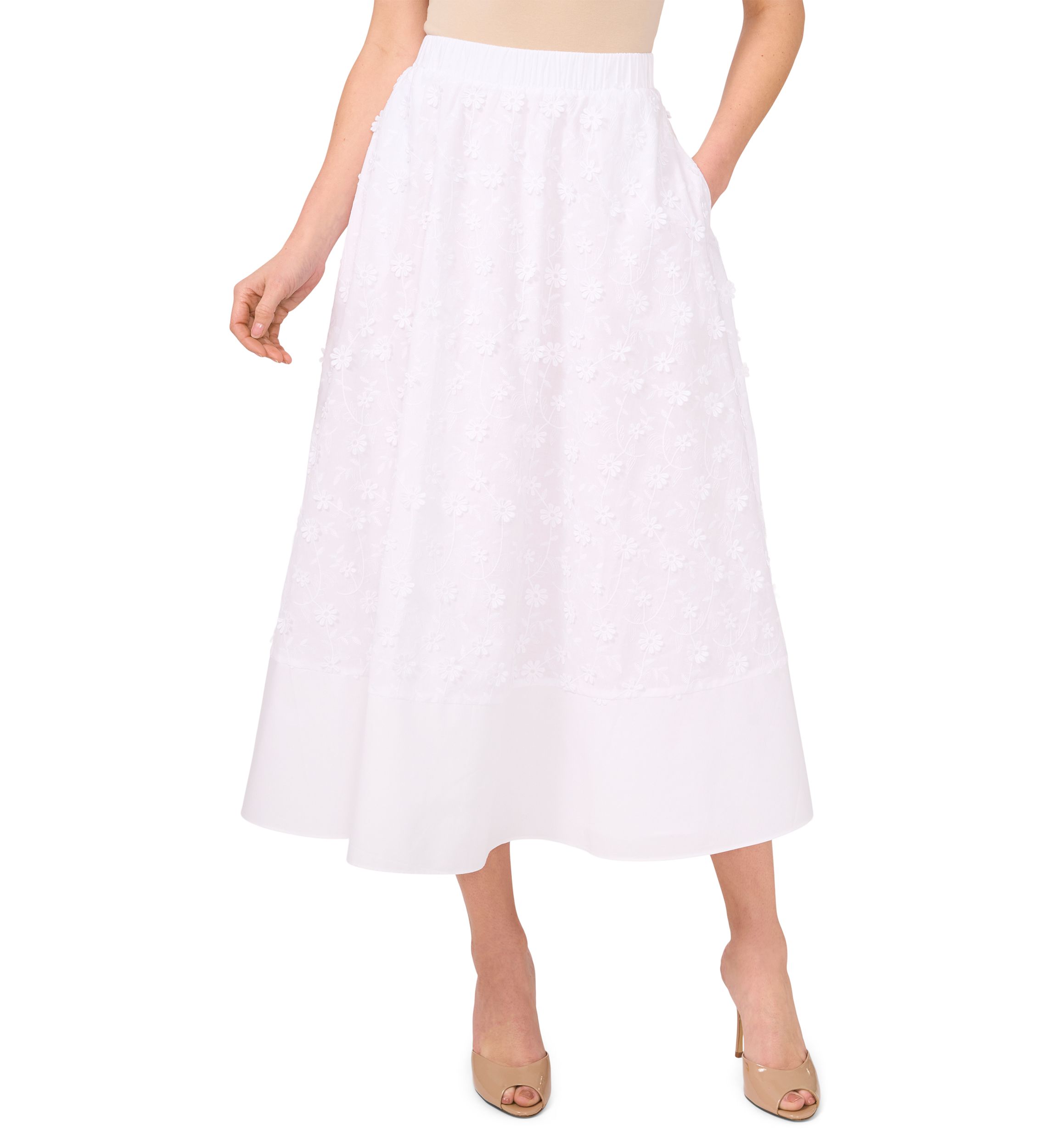 Womens 3D Flower A-Line Skirt