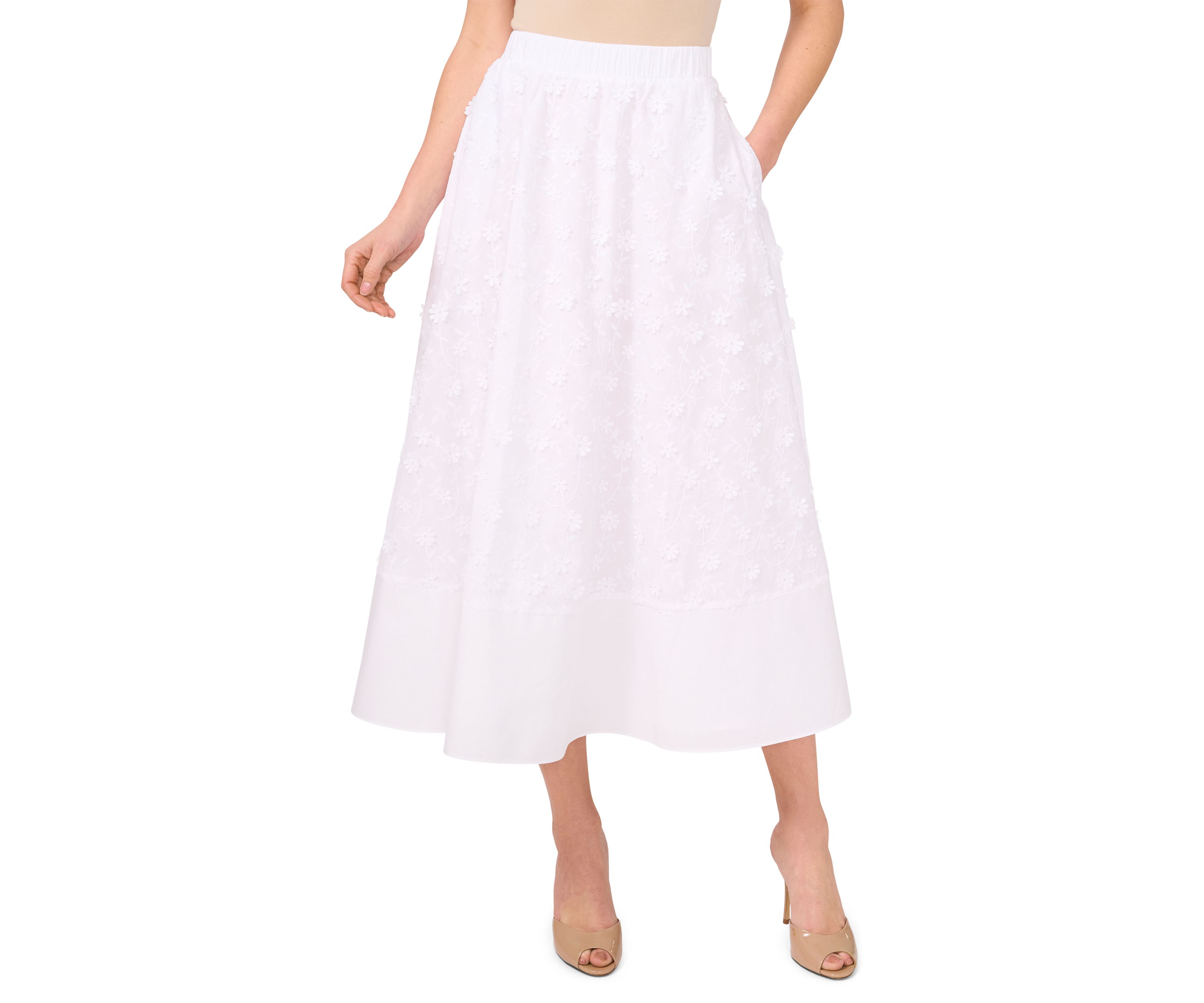 Womens 3D Flower A-Line Skirt