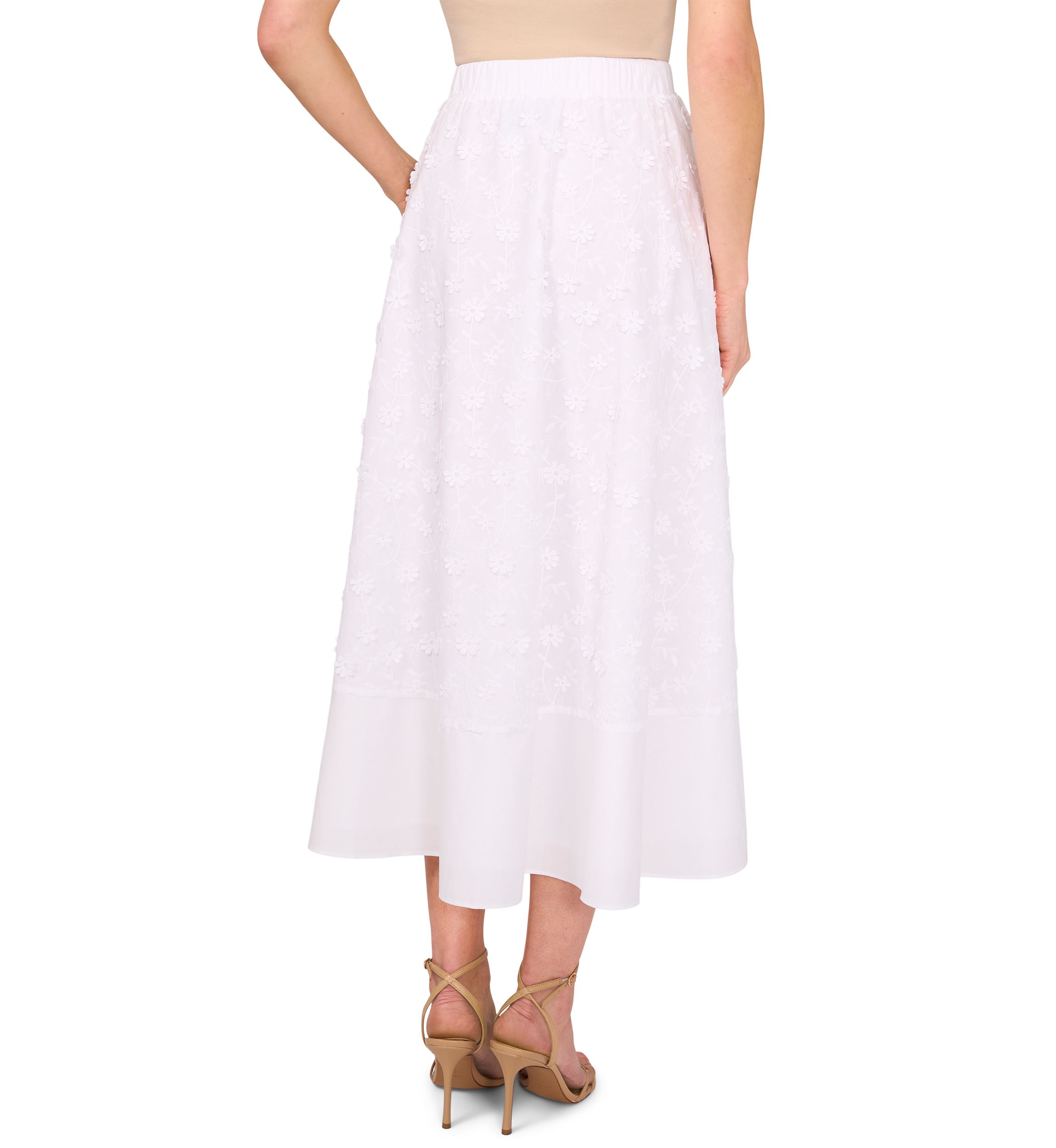Womens 3D Flower A-Line Skirt