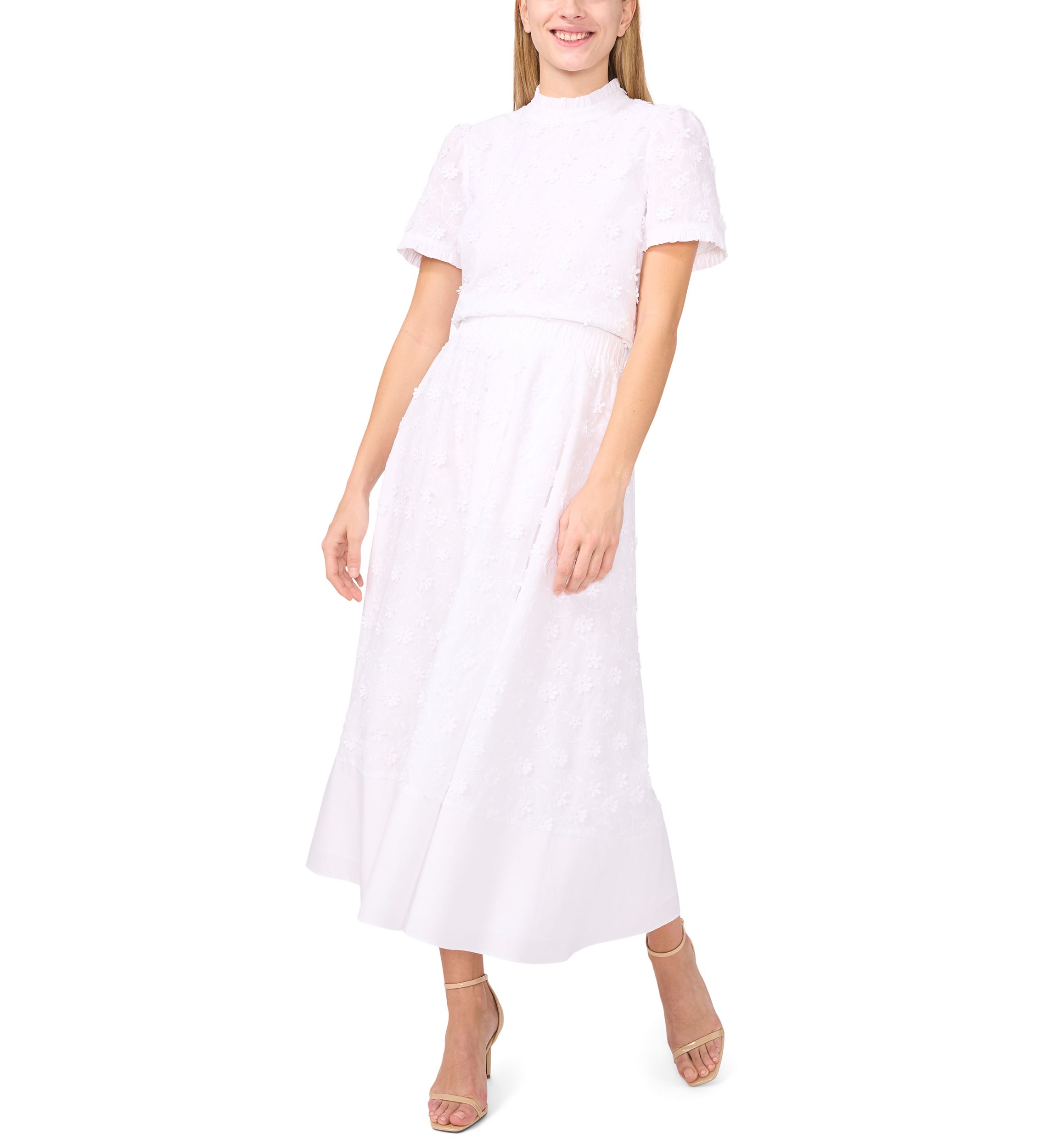 Womens 3D Flower A-Line Skirt