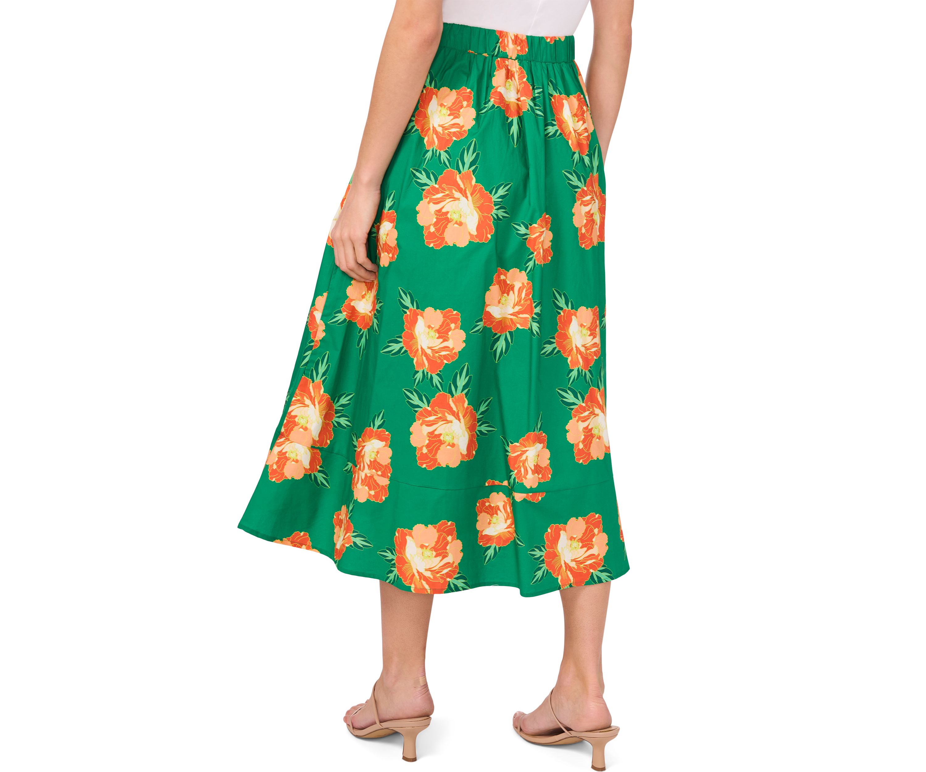 Womens A-Line Bold Floral Skirt 