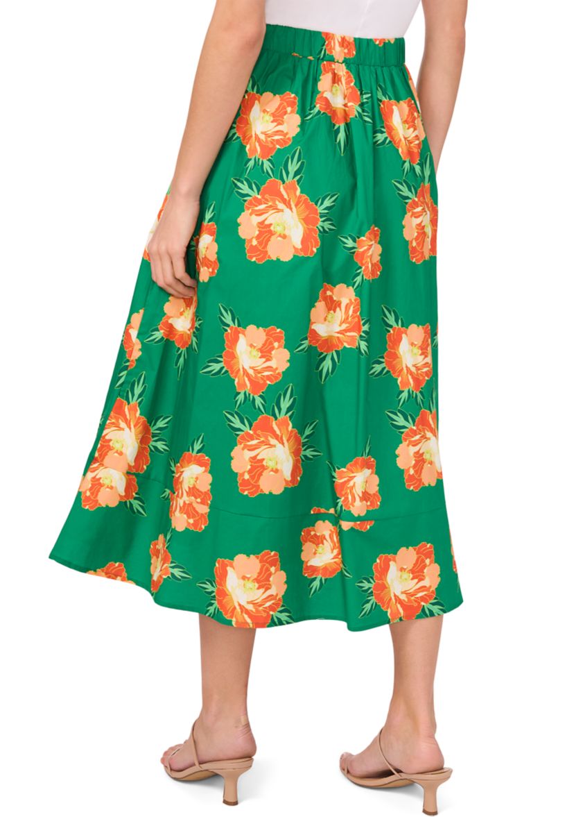Womens A-Line Bold Floral Skirt 