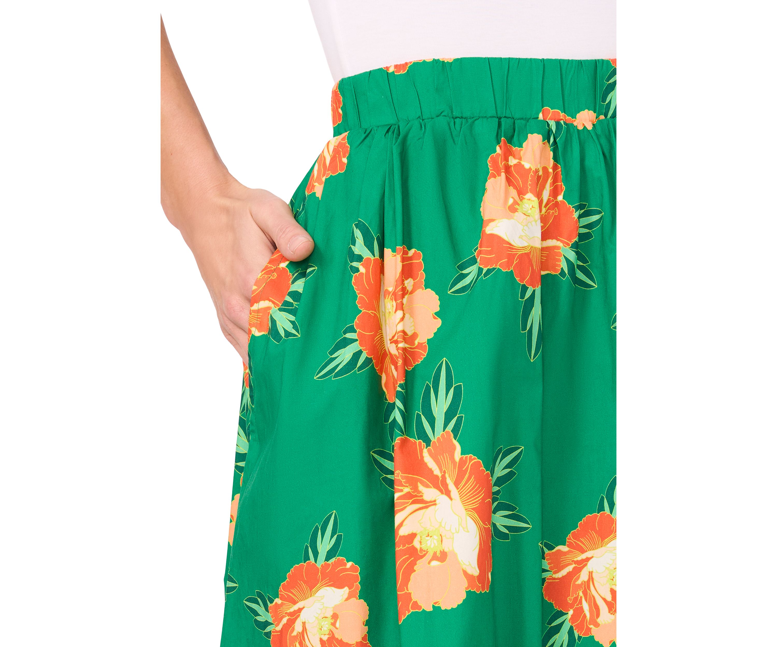 Womens A-Line Bold Floral Skirt 