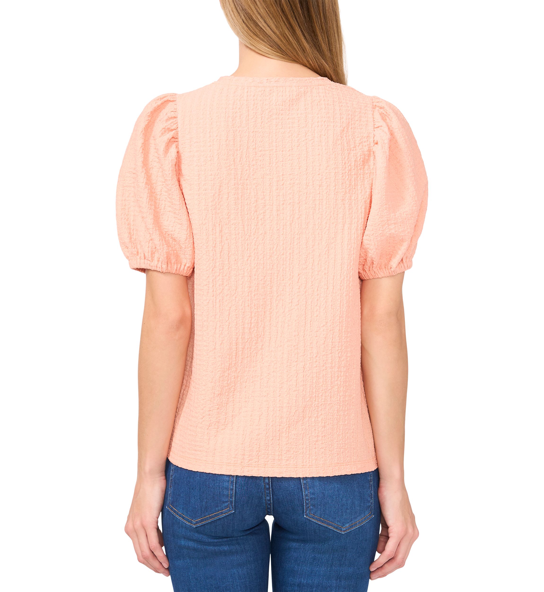 Womens Textured Short Sleeve Knit Top