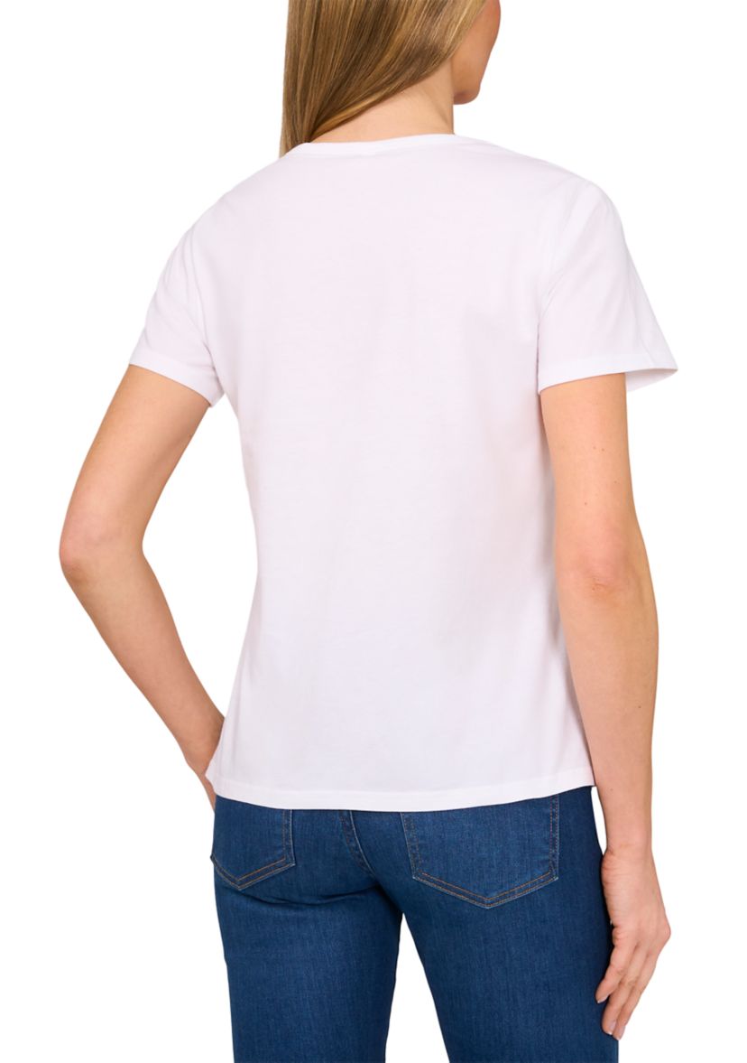 Womens Short Sleeve Bow Graphic T-Shirt