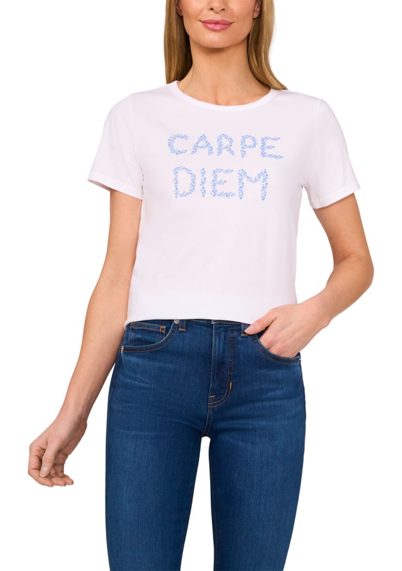 Womens Short Sleeve Carpe Diem Graphic T-Shirt