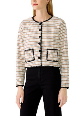 CeCe Women's Crochet Detailed Knit Cardigan, XS