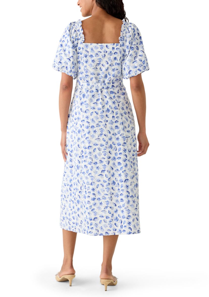 CeCe Women's Floral Eyelet Midi Dress | Belk