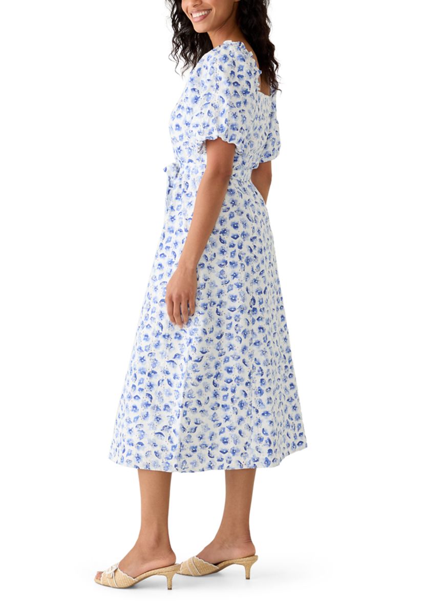cece floral midi dress CeCe Women's Floral Square Neck Midi Dress - New Ivory
