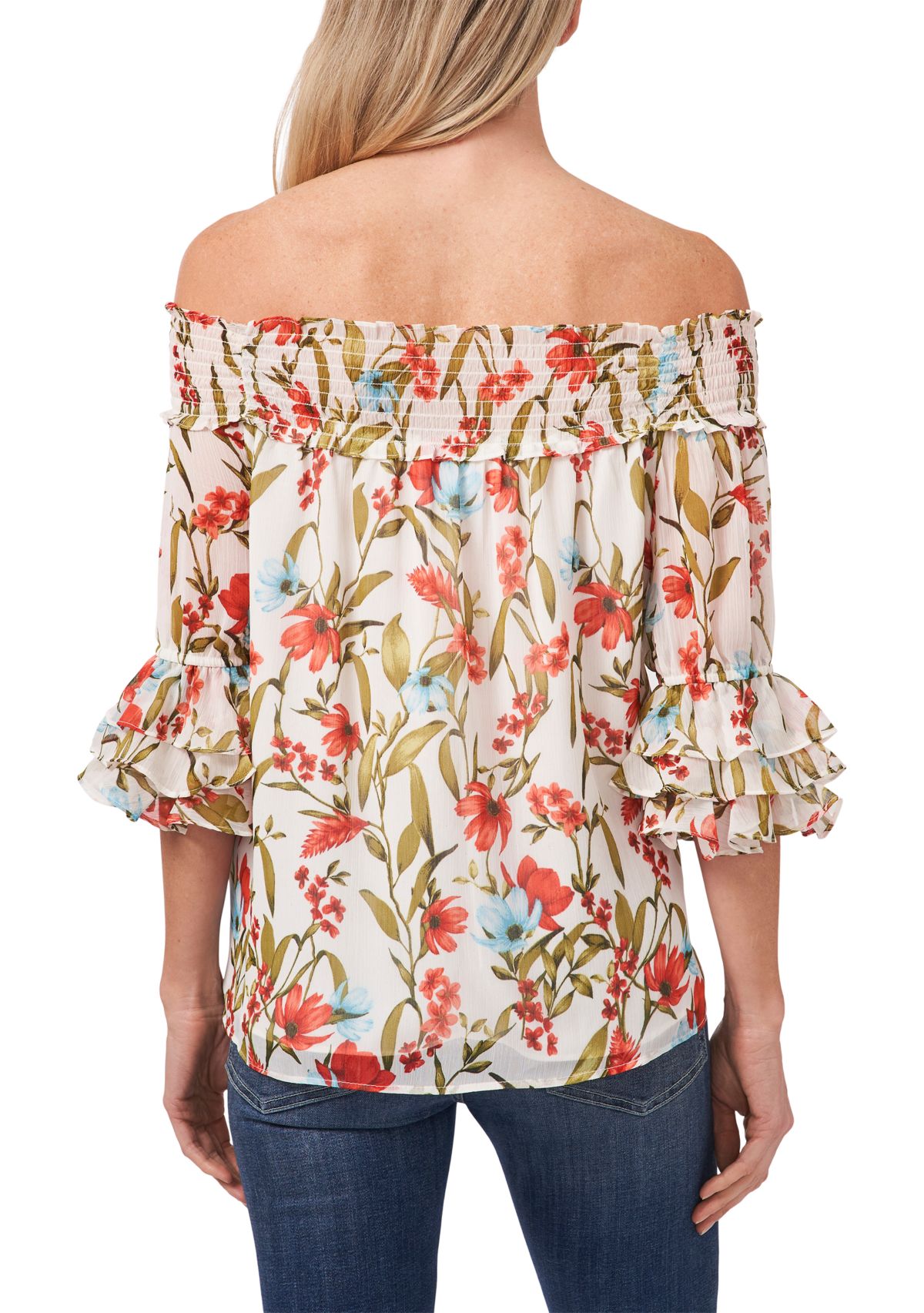 Womens 3/4 Sleeve Off the Shoulder Blouse