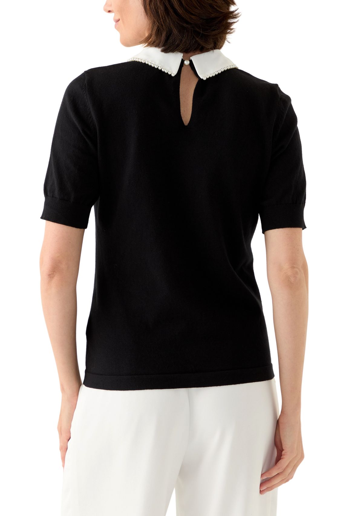 Womens Mixed Media Colorblock Fine Gauge Sweater