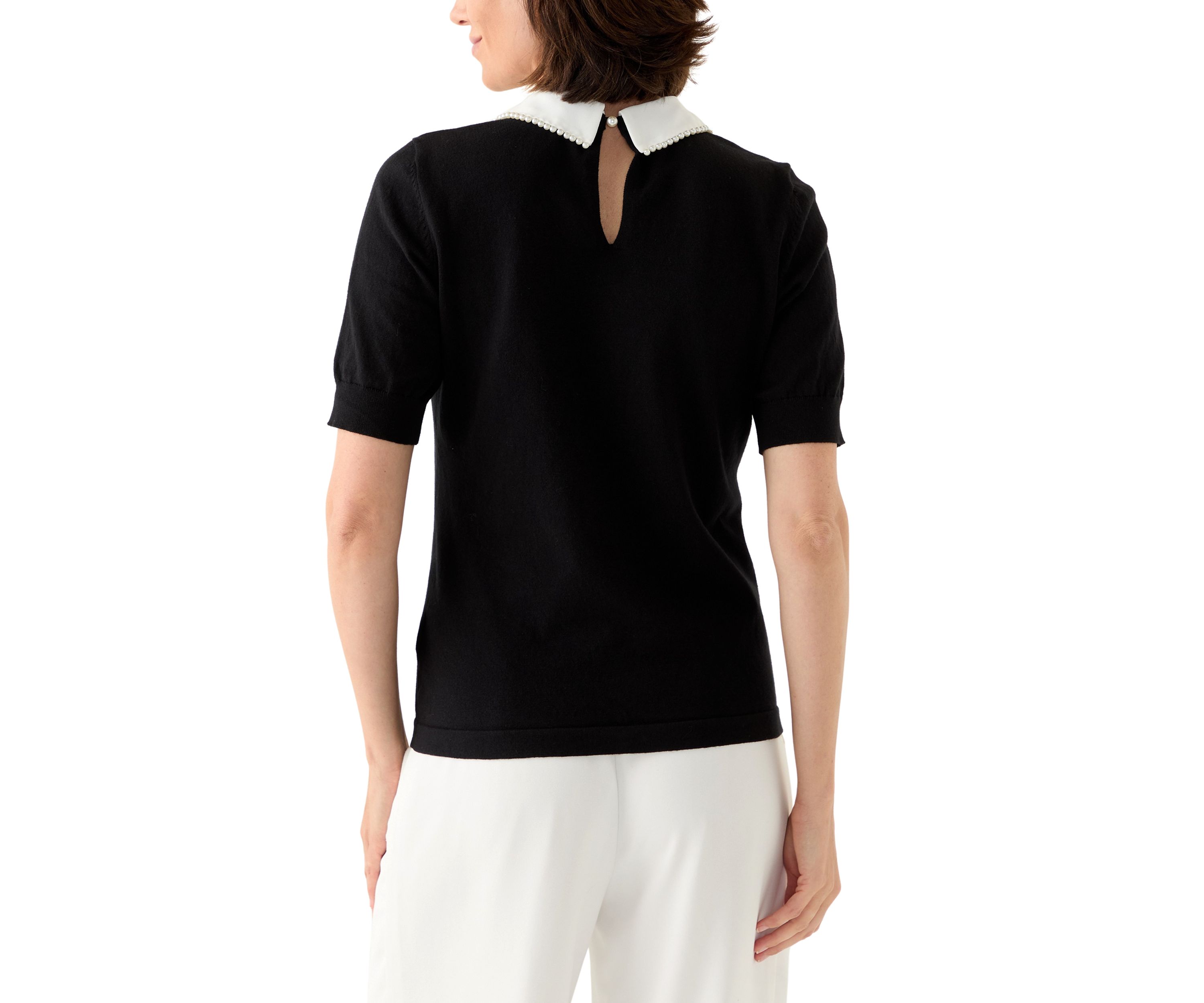 Womens Mixed Media Colorblock Fine Gauge Sweater