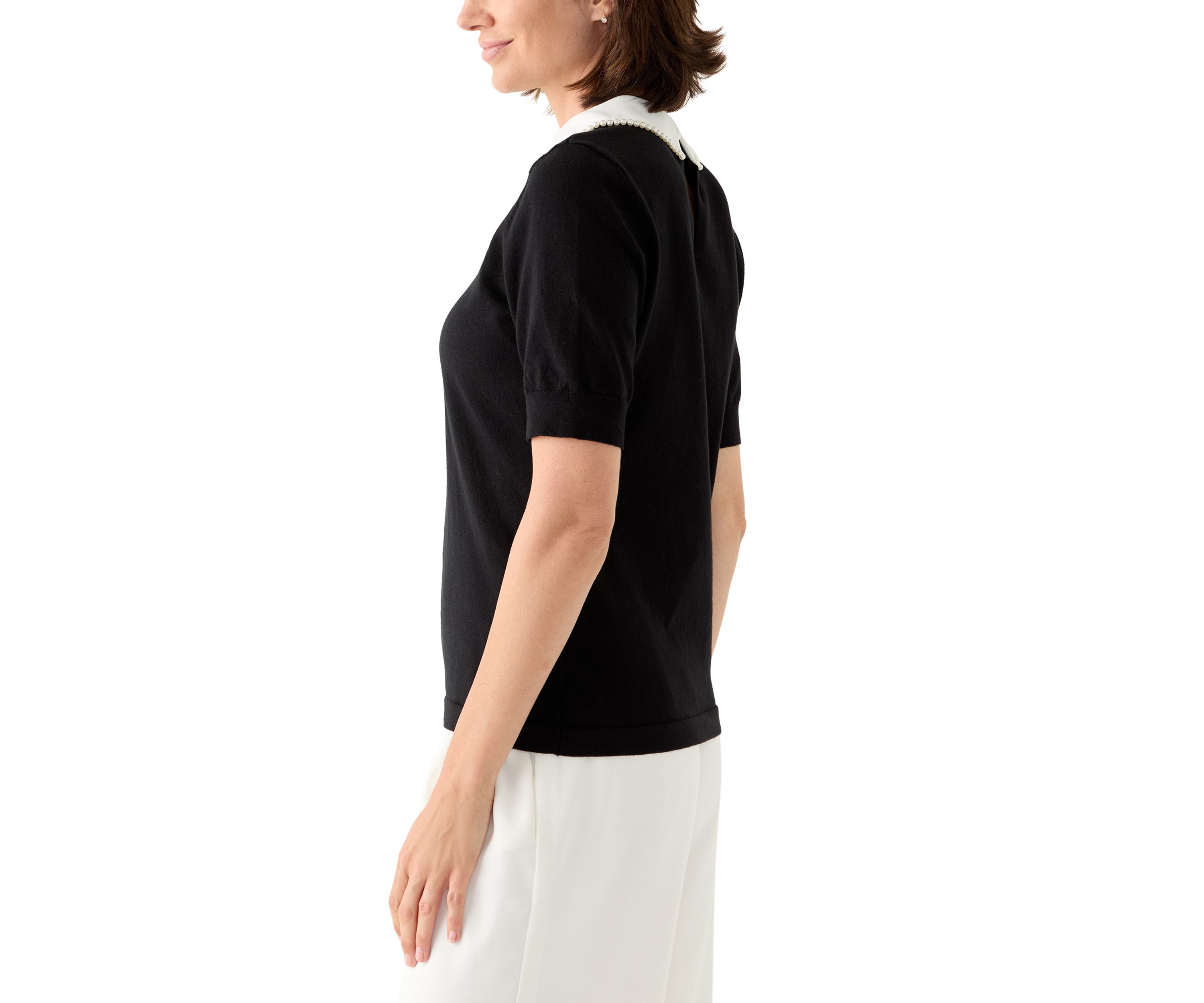 Womens Mixed Media Colorblock Fine Gauge Sweater