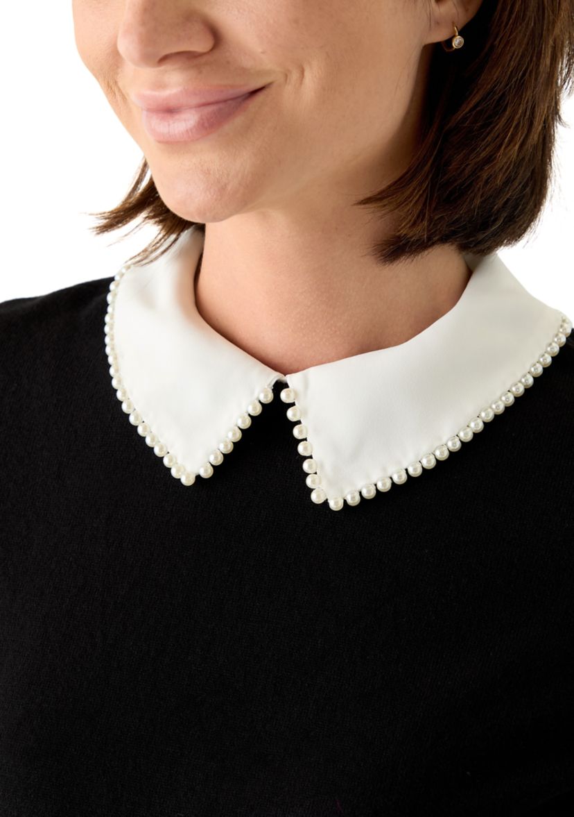 Womens Mixed Media Colorblock Fine Gauge Sweater