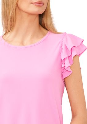 Women's Double Ruffle Knit Top