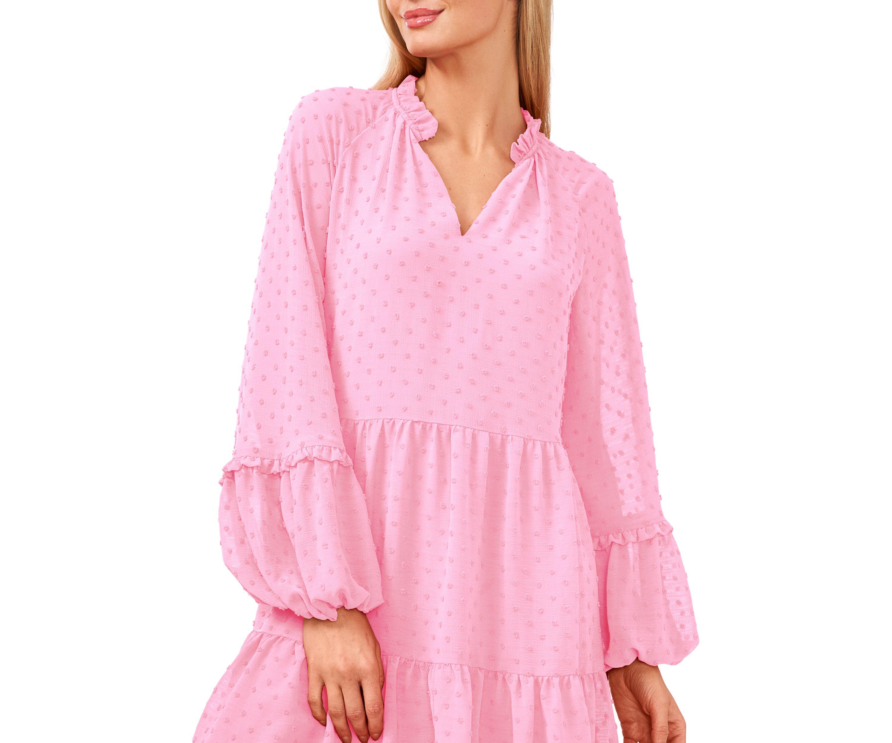 Womens Clip Dot Babydoll Dress
