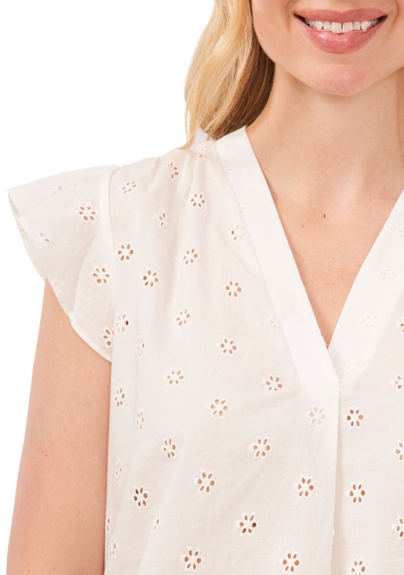 Womens Sleeveless Embroidered Blouse