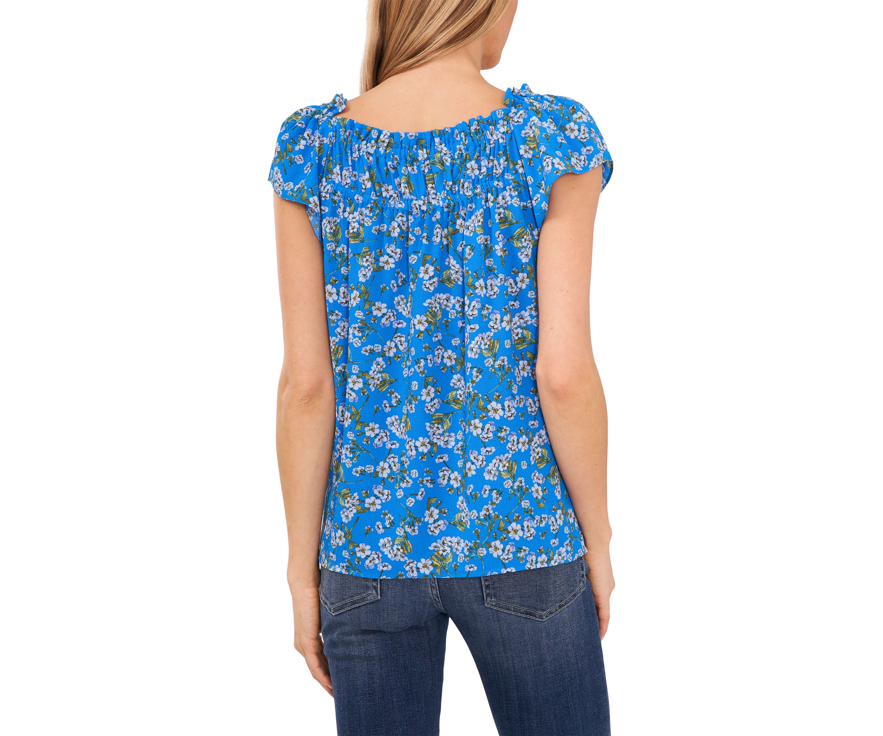 Womens Printed Square Neck Blouse