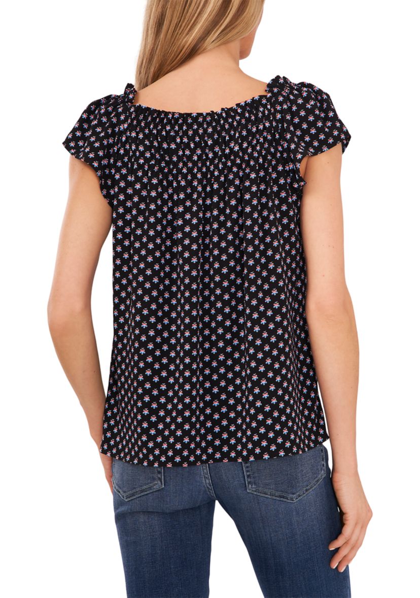 Womens Printed Square Neck Blouse