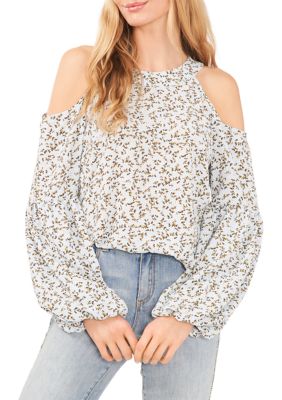 Women's Long Sleeve Cold Shoulder Blouse