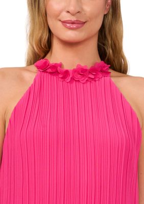 Women's Sleeveless Pleated Ruffle Halter Neck Top