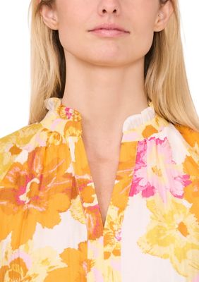 Women's Puff Sleeve Floral Blouse