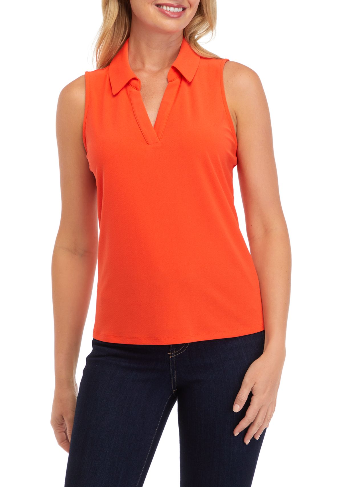 Womens Sleeveless Polo Top