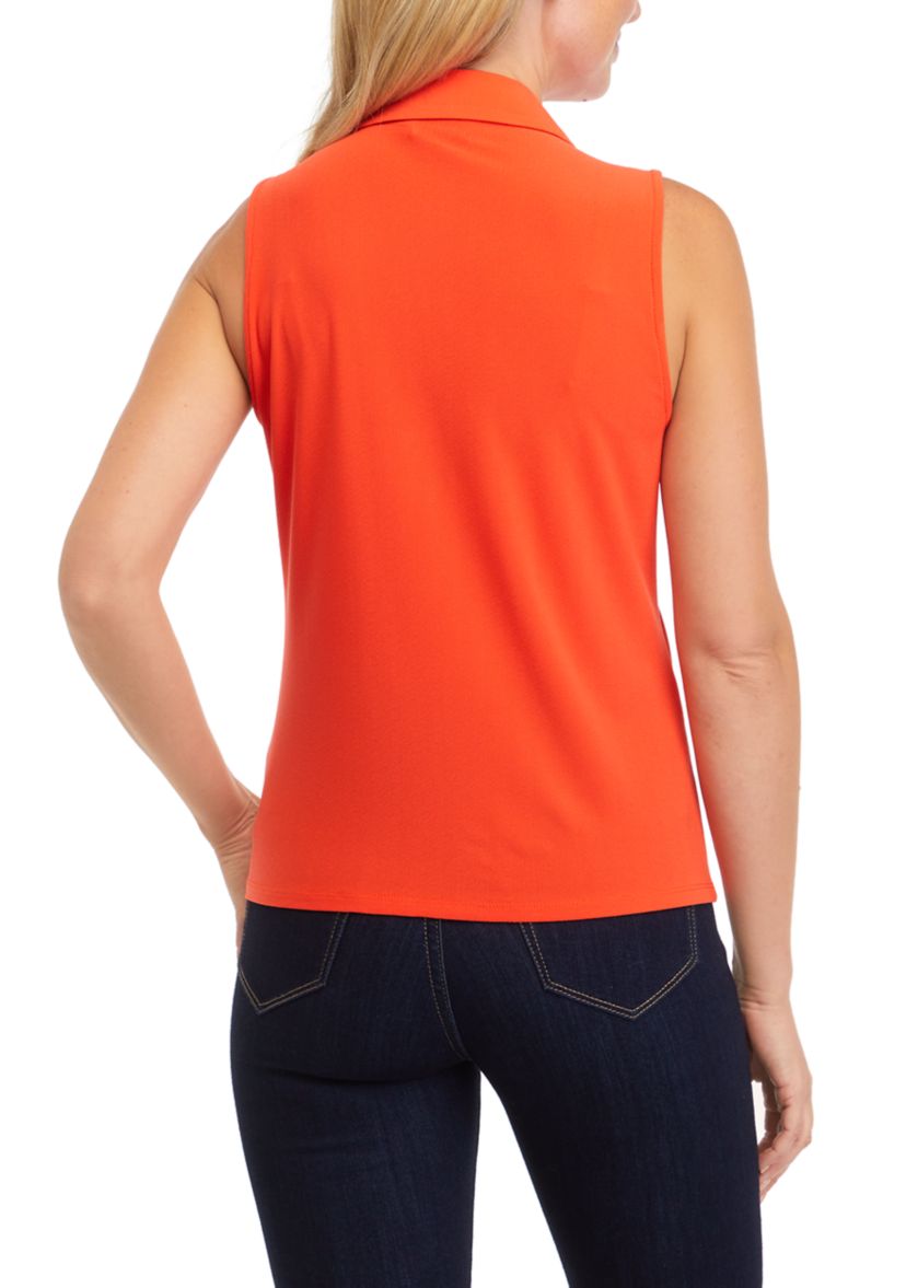 Womens Sleeveless Polo Top