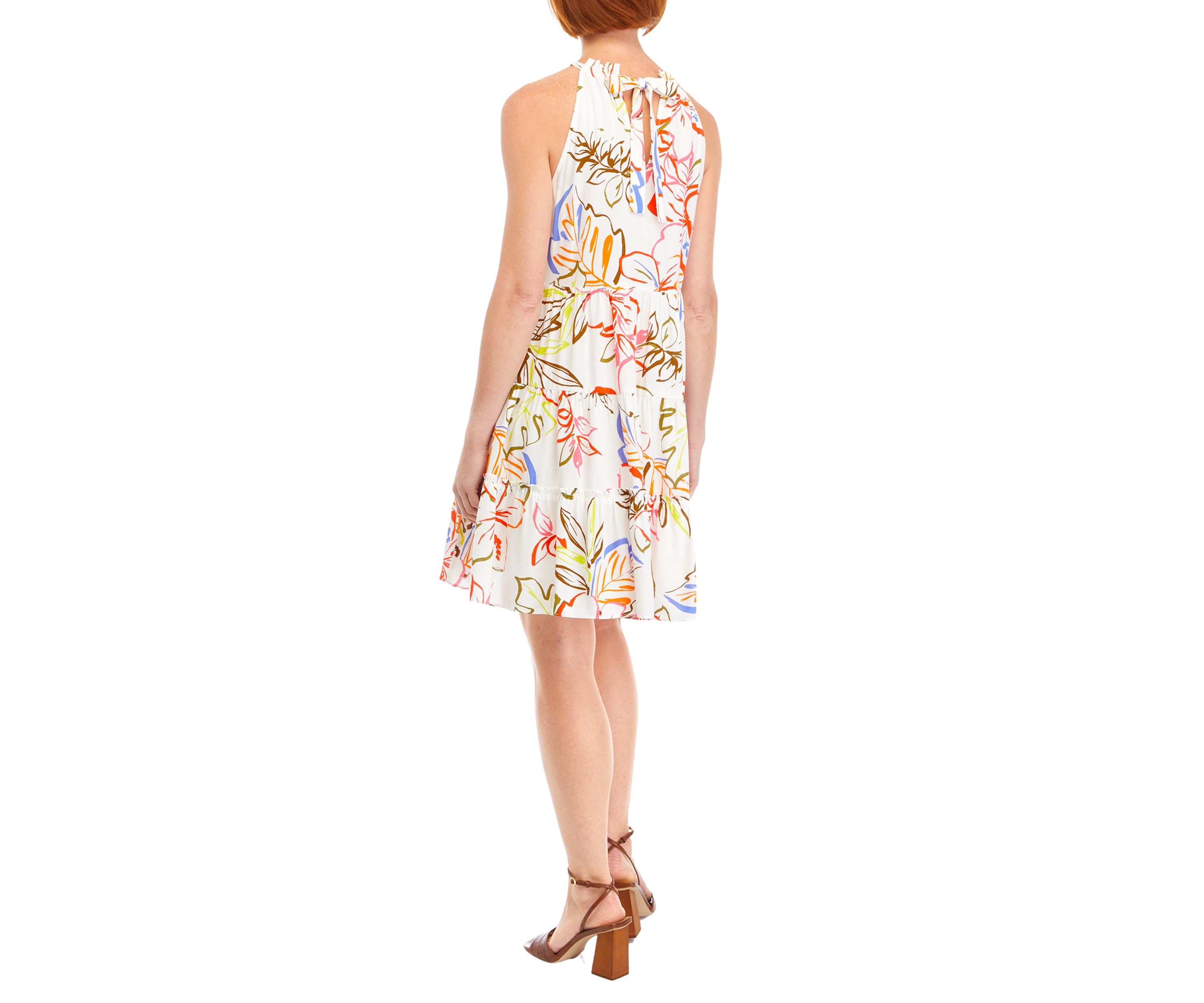 Womens Halter Tier Floral Dress