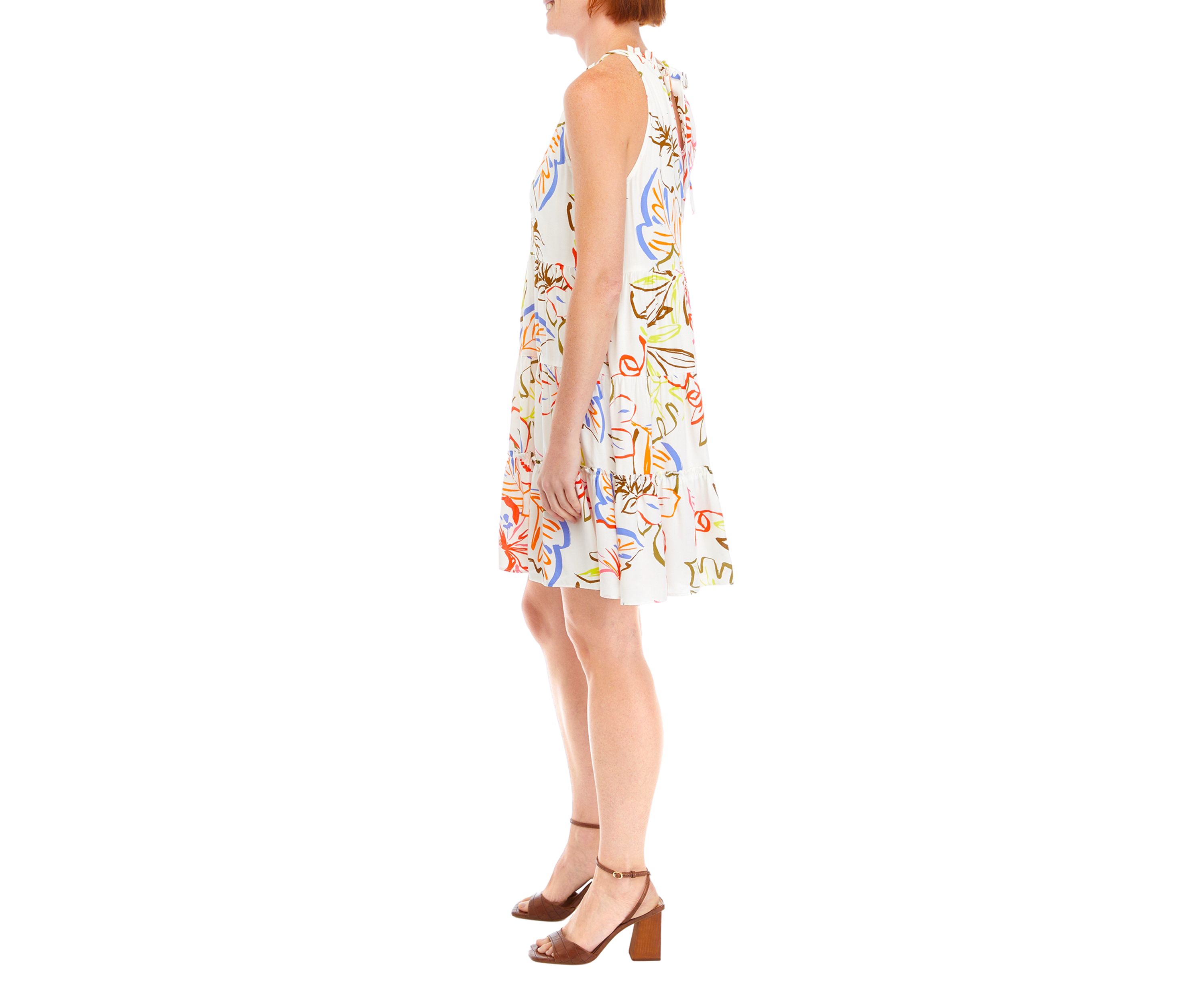 Womens Halter Tier Floral Dress