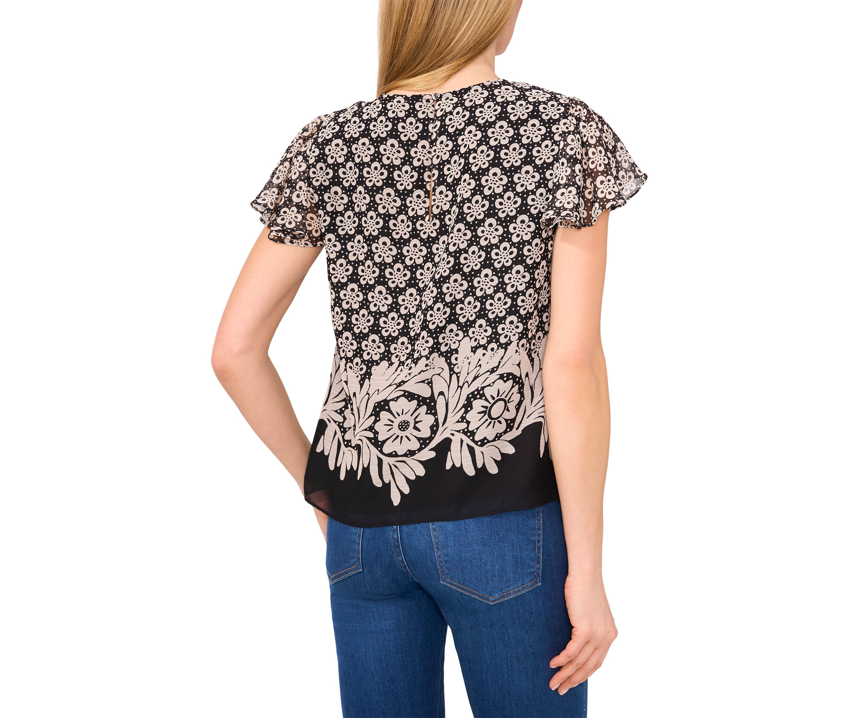 Womens Border Printed Blouse