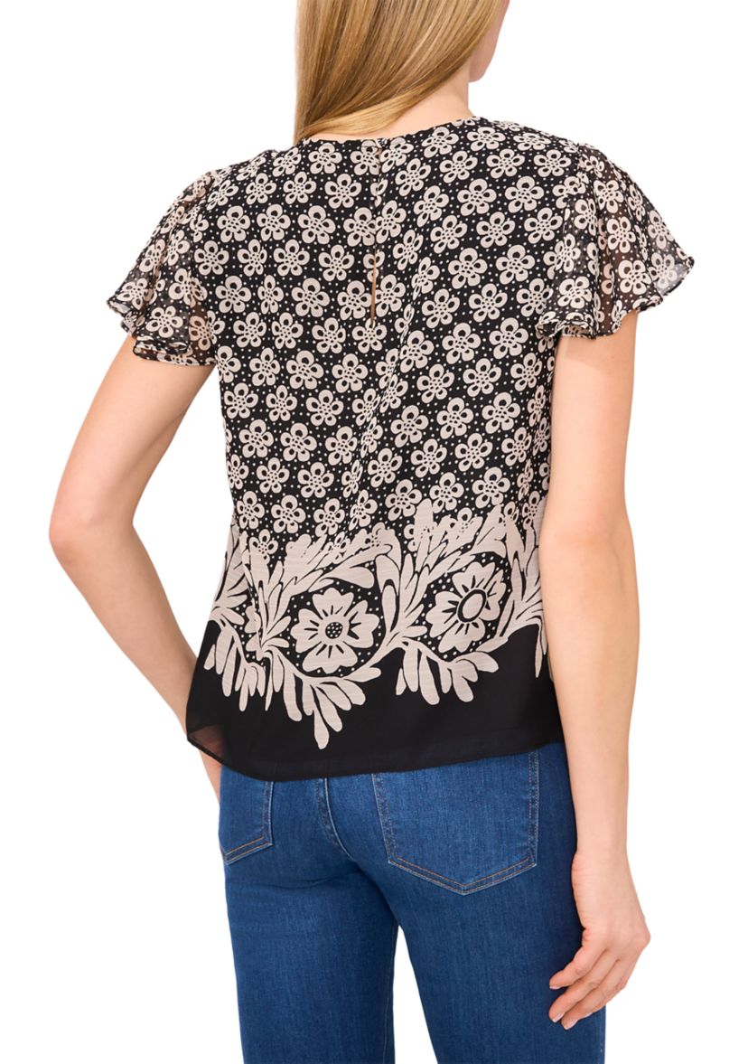 Womens Border Printed Blouse