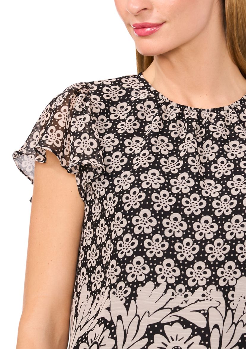 Womens Border Printed Blouse
