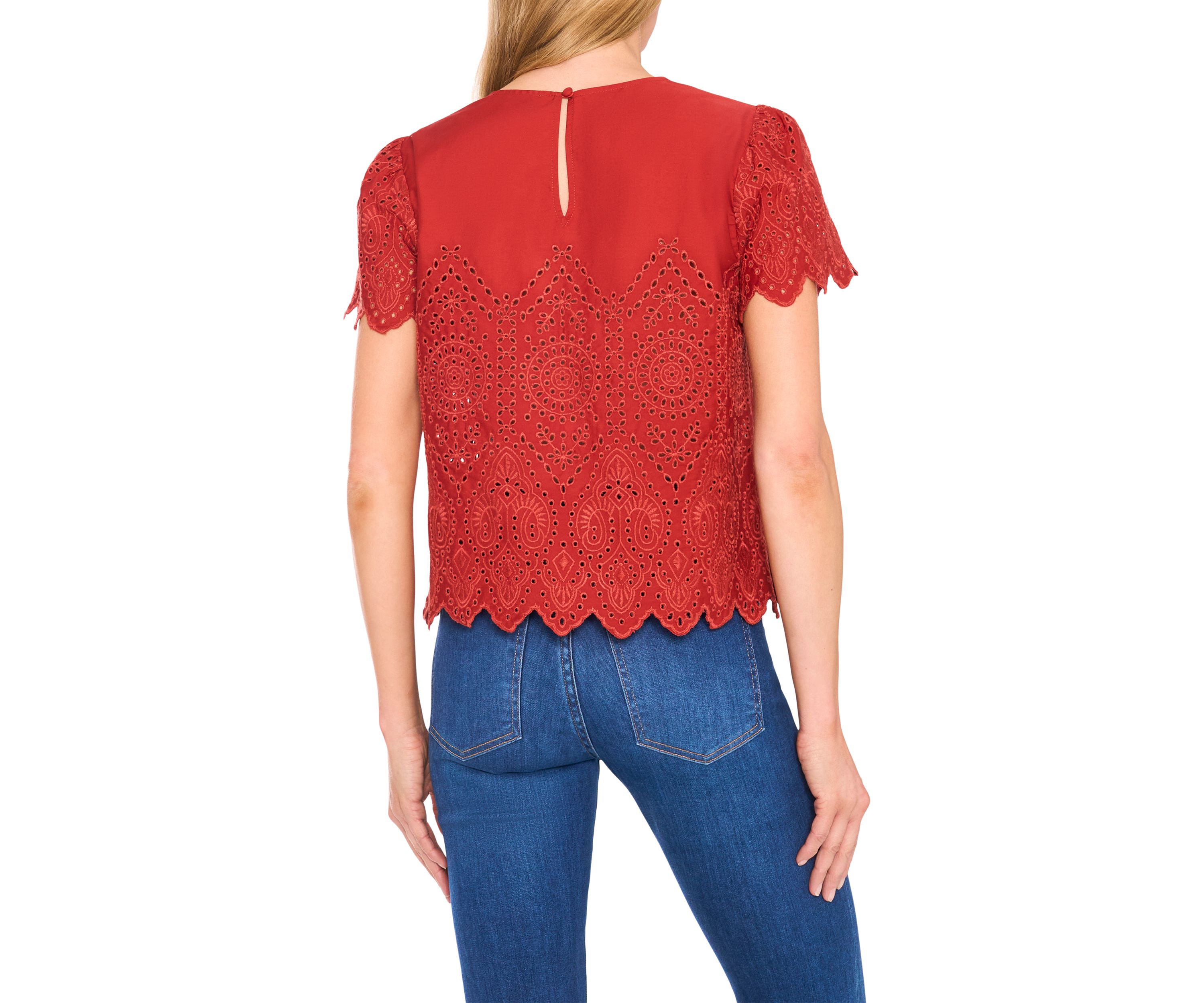 Womens Eyelet Cotton Top