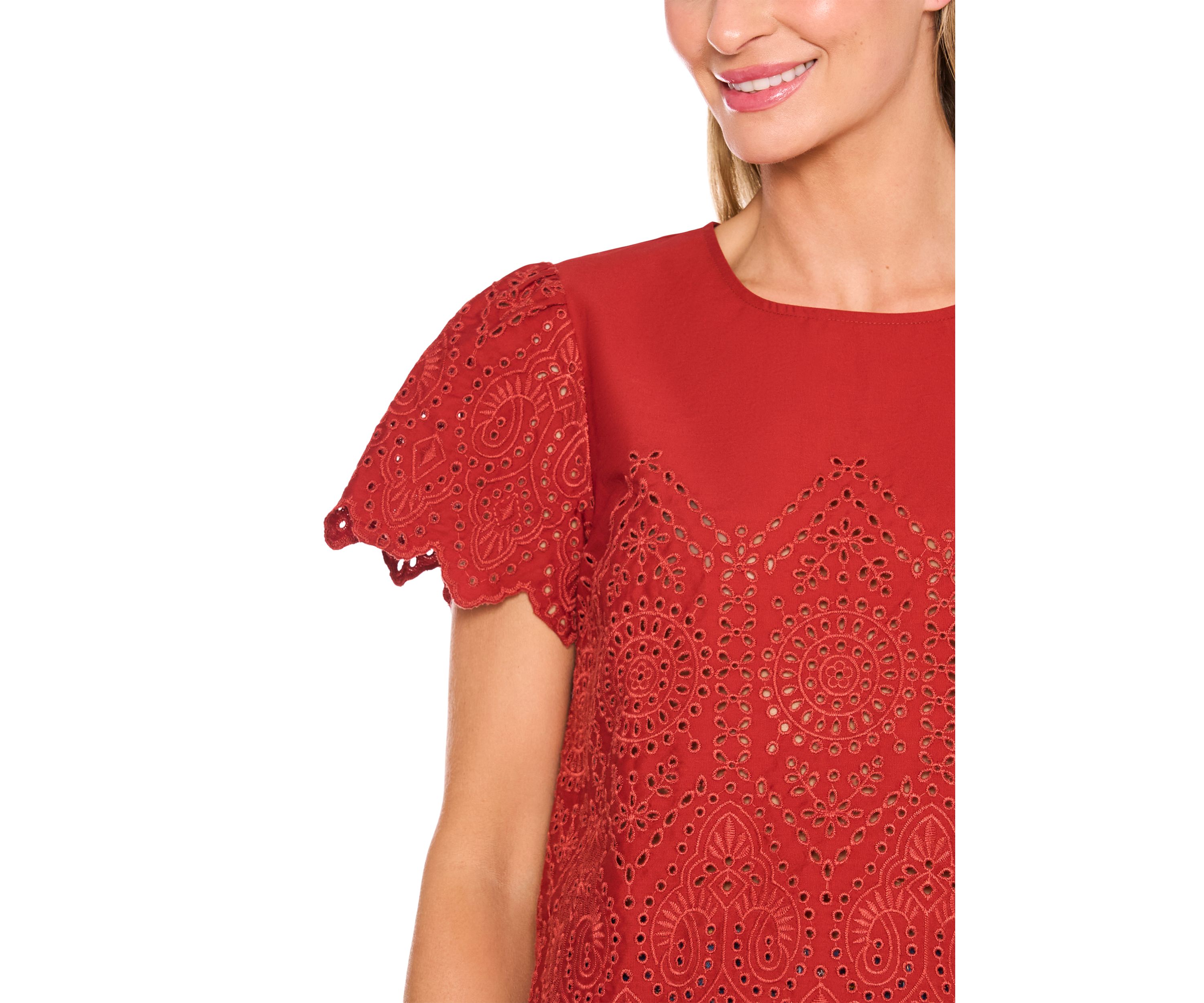 Womens Eyelet Cotton Top