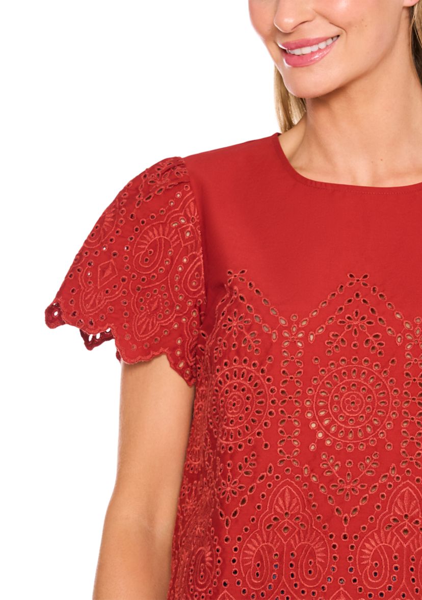 Womens Eyelet Cotton Top