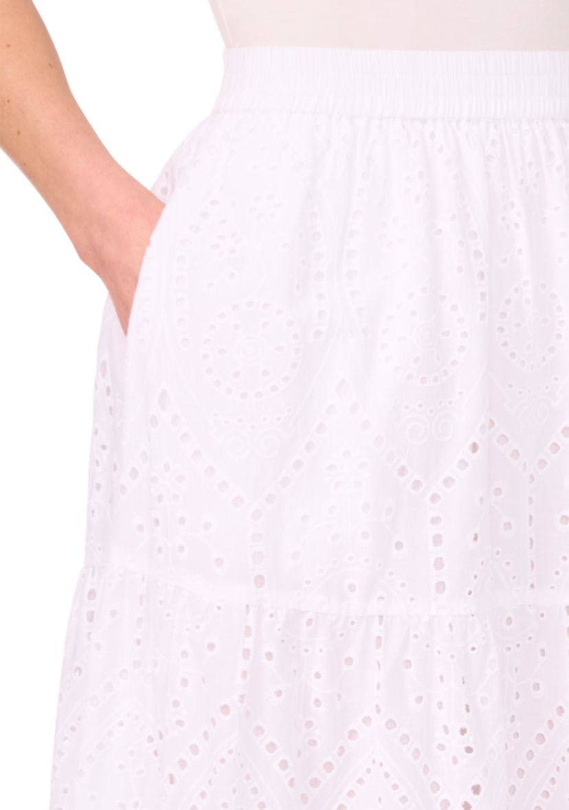 Womens Tiered Eyelet Skirt
