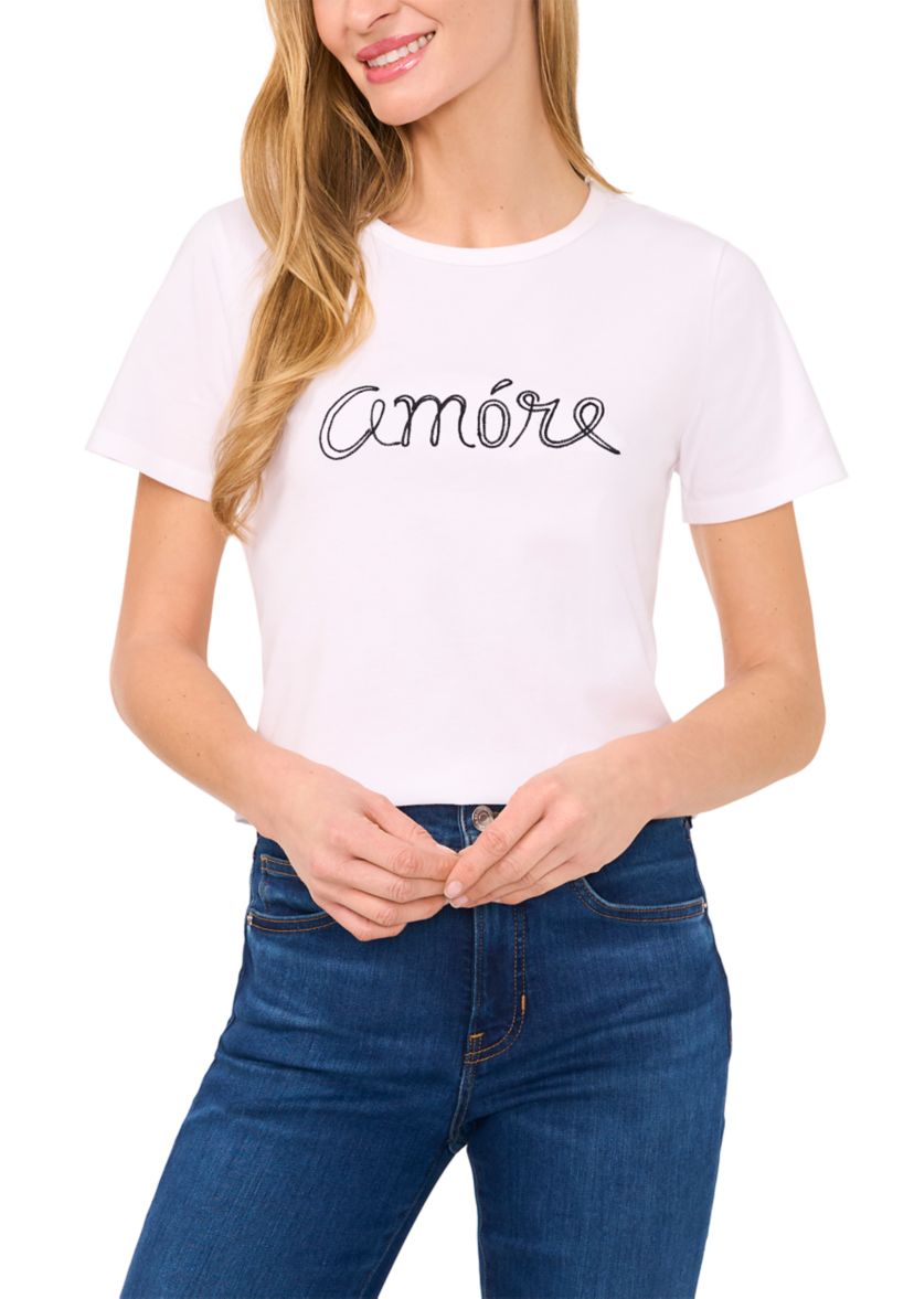 Womens Short Sleeve Amore Graphic T-Shirt