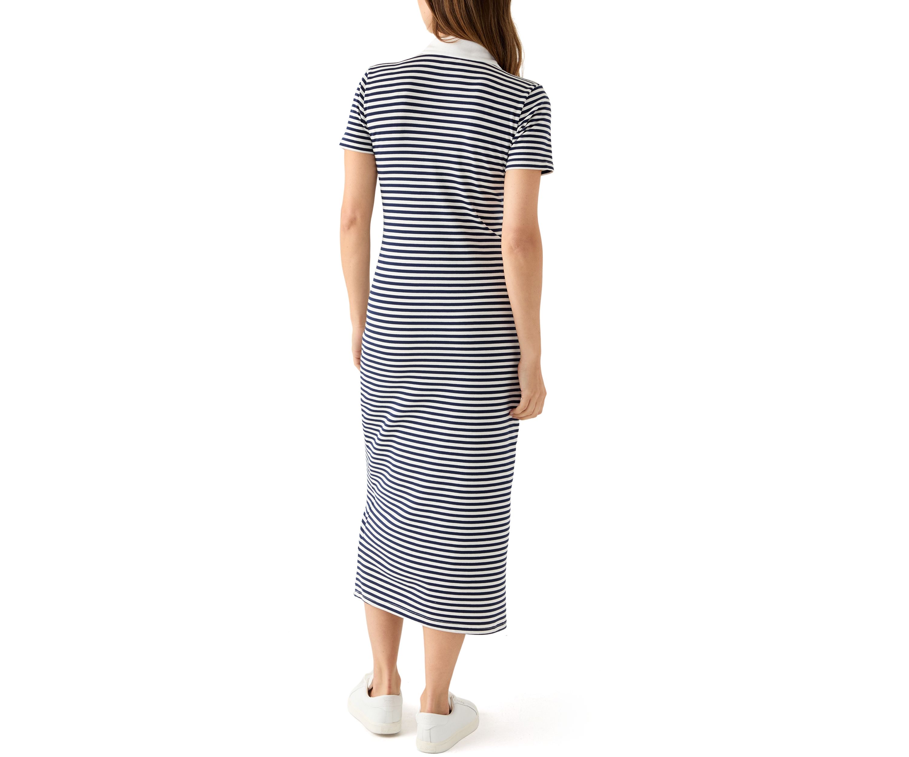 Womens Striped Knit Midi Dress