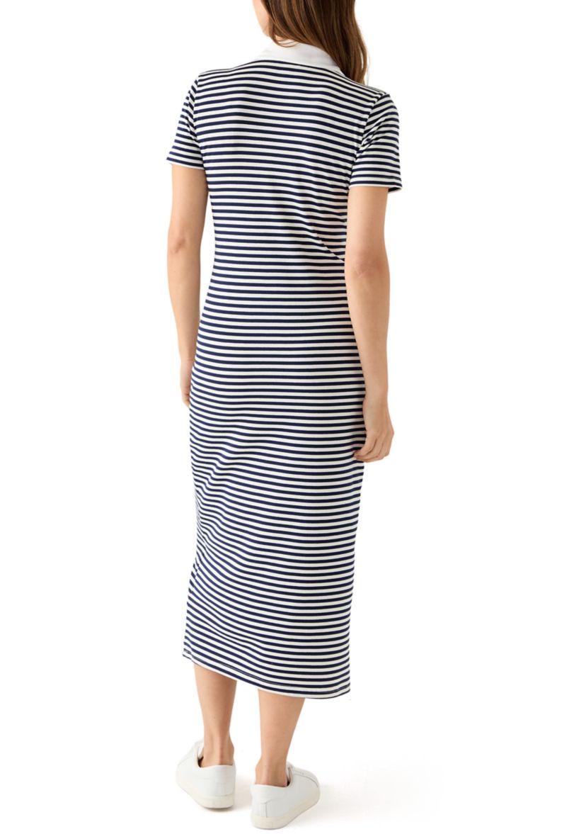 Womens Striped Knit Midi Dress
