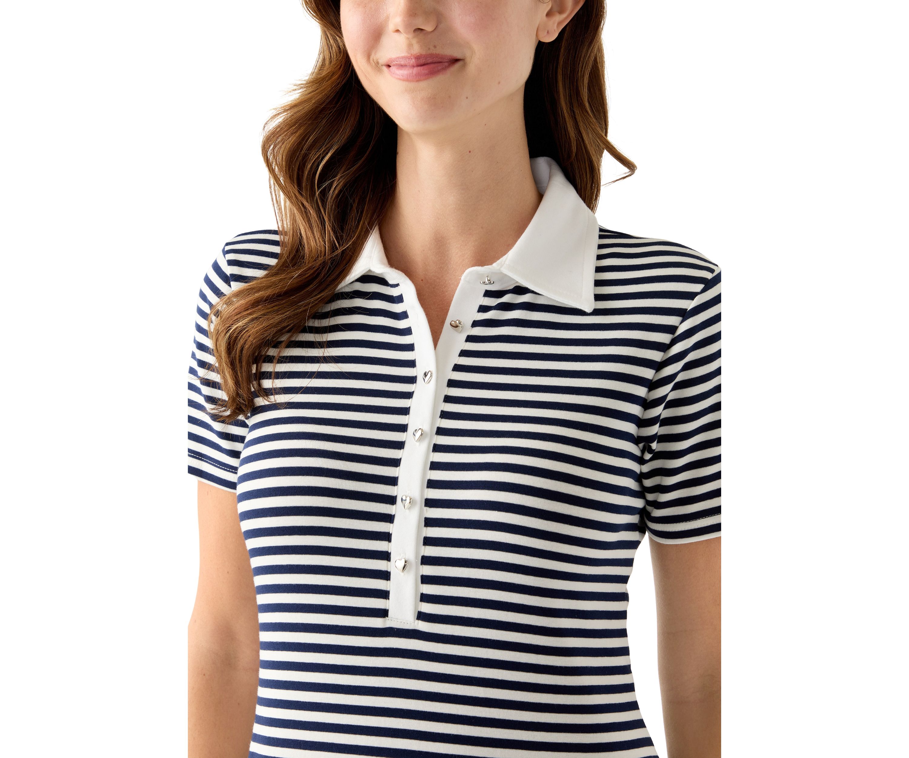 Womens Striped Knit Midi Dress