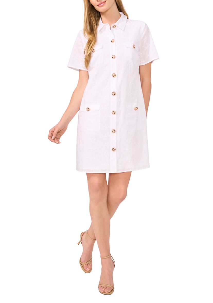 Womens Eyelet Trim Dress