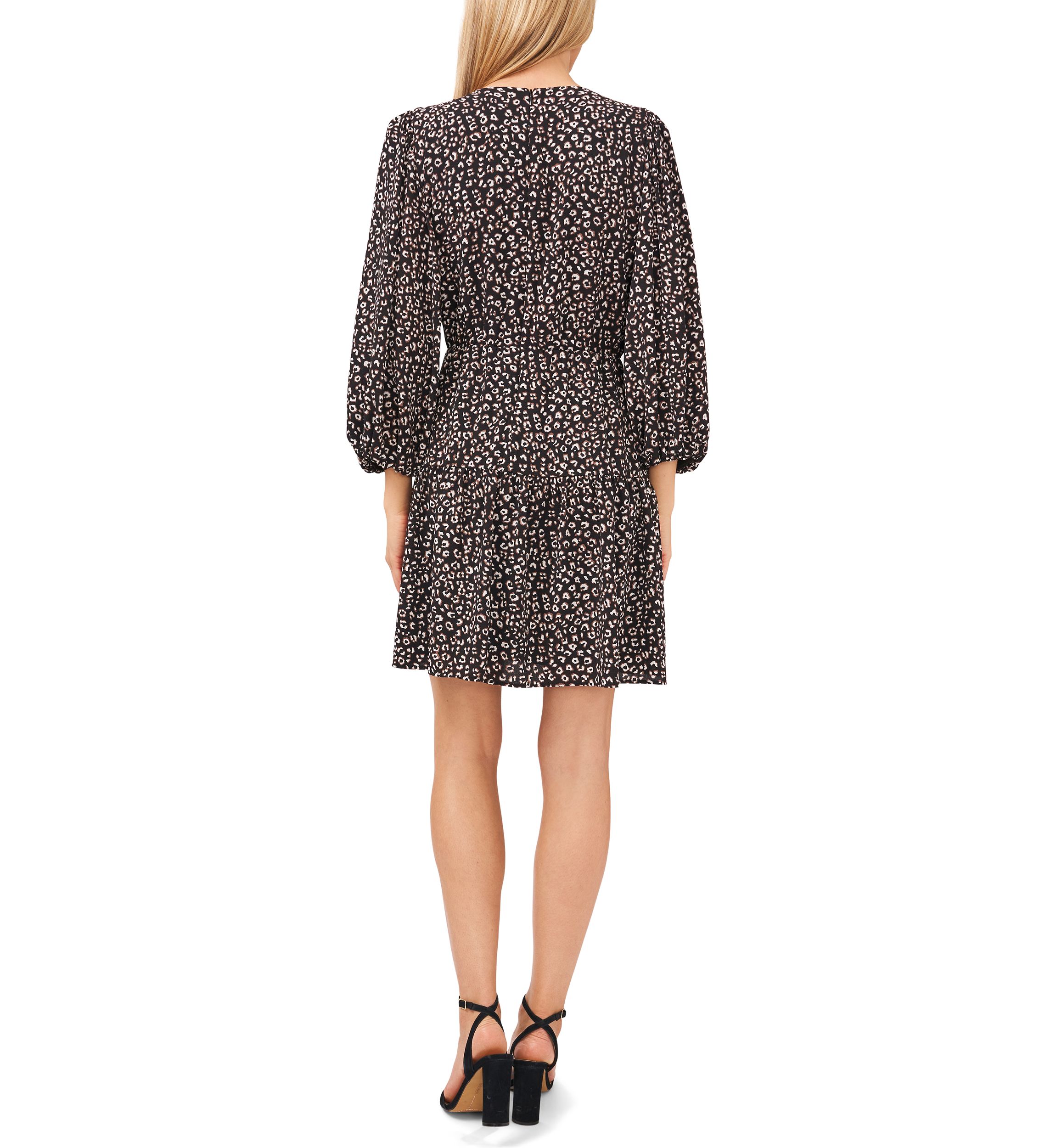 Womens Ruffled Leopard Printed Dress