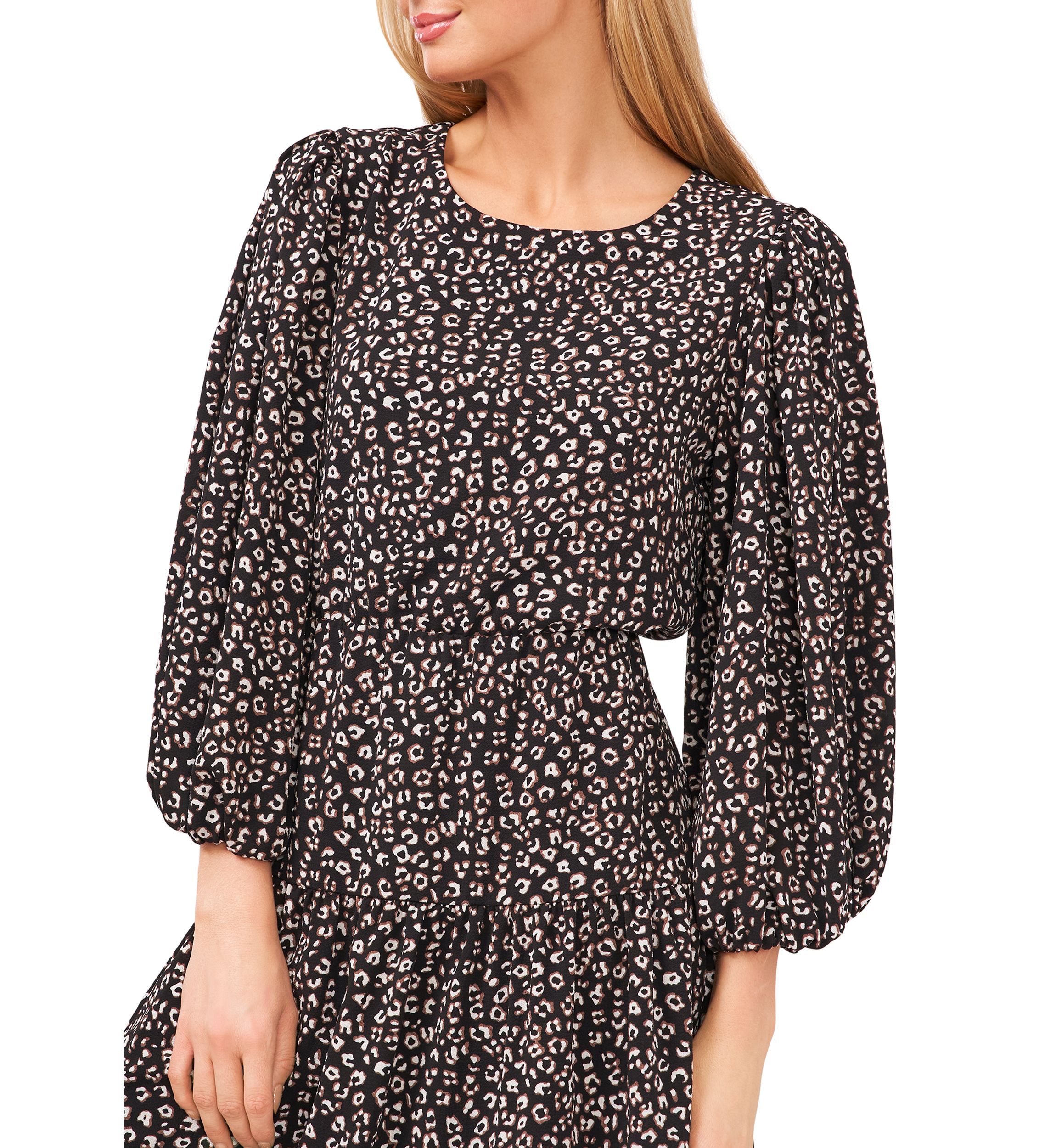 Womens Ruffled Leopard Printed Dress