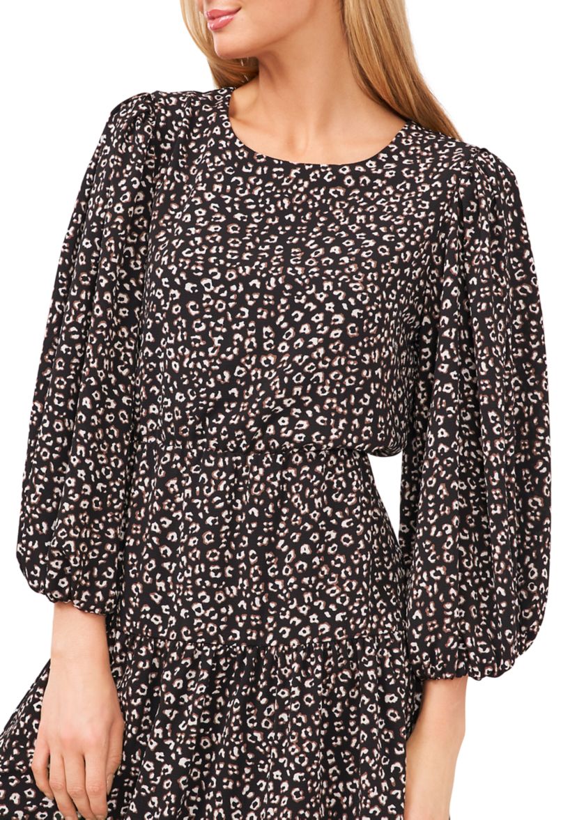 Womens Ruffled Leopard Printed Dress