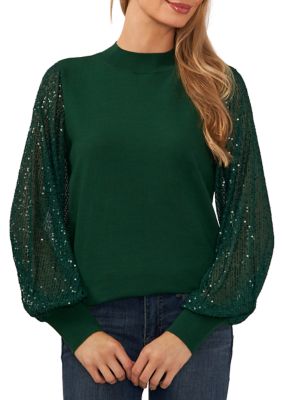 Women's Sequin Sleeve Sweater