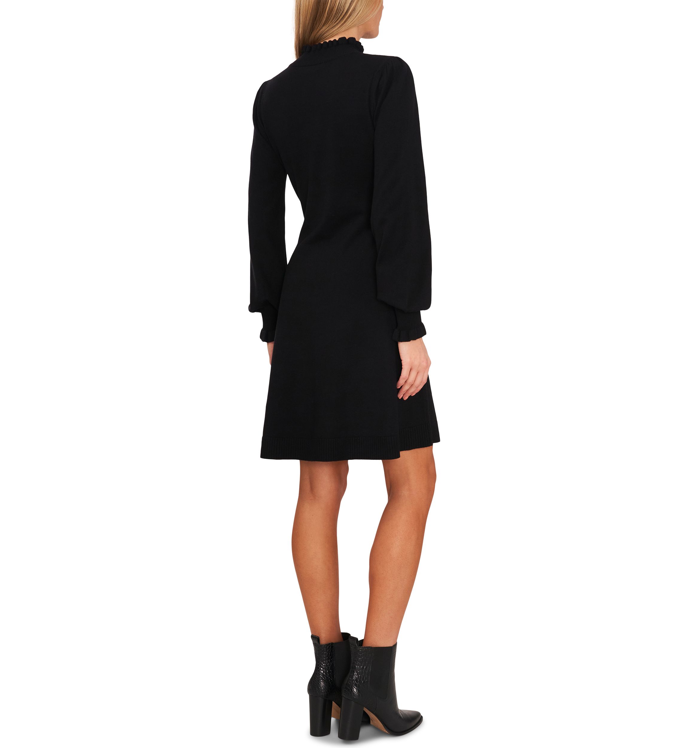 Womens Ruffle Neck Sweater Dress