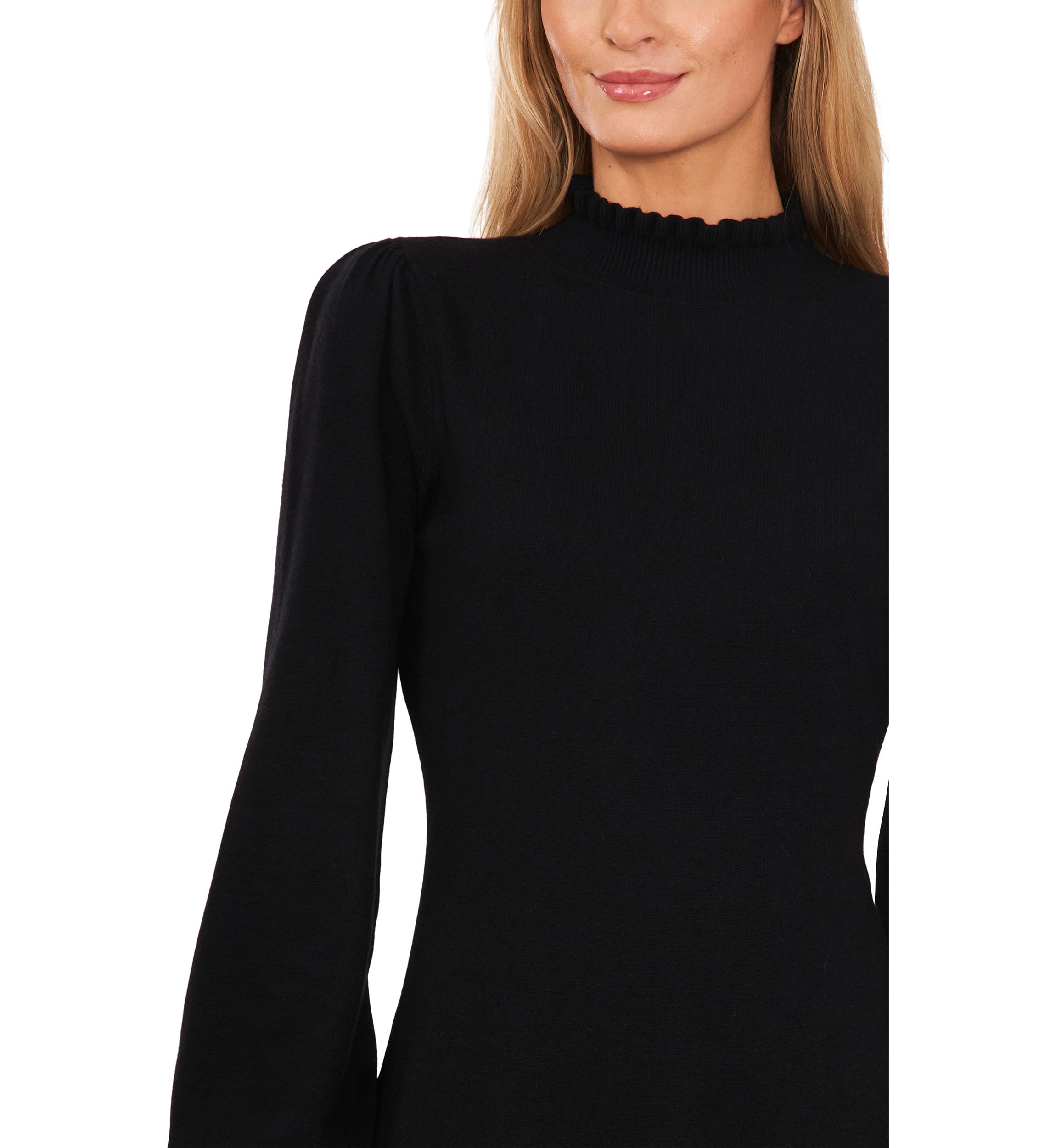 Womens Ruffle Neck Sweater Dress